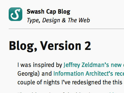 Swash Cap Blog, V2 ff meta web design