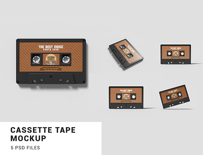 Cassette Tape Mockup Bundle branding mockup cassette cassette mockup cassette tape mockup psd psd mockup retro mockup tape tape mockup