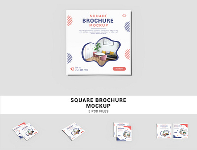 Square Brochure Mockup branding branding mockup brochure mockup flyer mockup mockup psd mockup square brochure