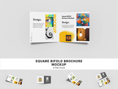 Square Bifold Brochure Mockup