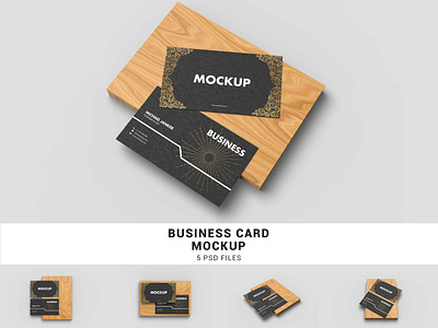 Business Card Mockup on the Wood