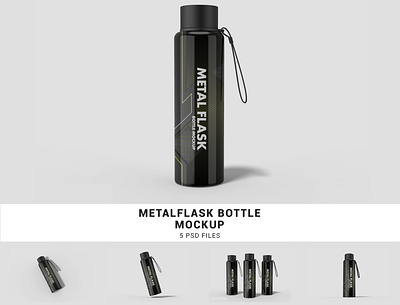 Metal Flask Bottle Mockup bottle bottle mockup branding branding mockup drink bottle flask bottle metal flask bottle mockup psd psd mockup