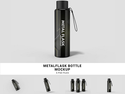 Metal Flask Bottle Mockup