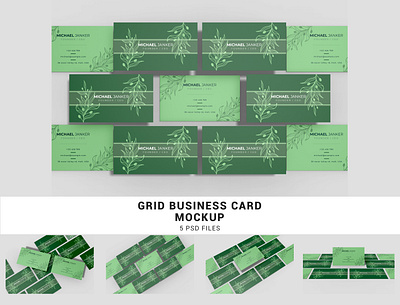 Grid Business Card Mockup branding branding mockup business business card business card mockup business mockup card mockup mockup personal branding psd psd mockup