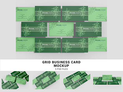 Grid Business Card Mockup