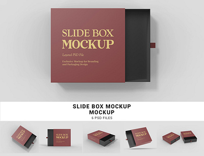 Square Slide Box Mockup box mockup branding branding mockup gift box gift box mockup mockup packaging box packaging mockup psd mockup slide box slide box mockup