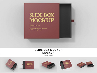 Square Slide Box Mockup