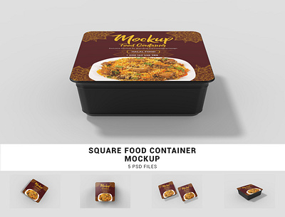 Square Food Container Mockup branding branding mockup container mockup food container food container mockup food mockup mockup packaging packaging mockup psd psd mockup