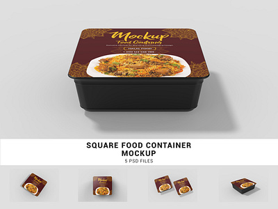 Square Food Container Mockup