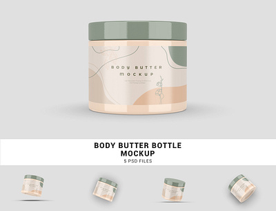 Body Butter Bottle Mockup body butter bottle mockup branding branding mockup cosmetic bottle mockup packaging packaging mockup psd psd mockup