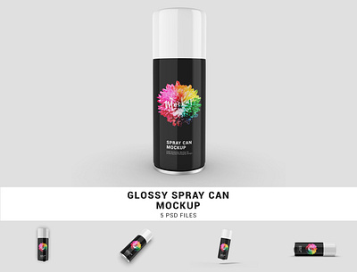 Glossy Spray Can Mockup branding branding mockup can can mockup mockup packaging packaging mockup product mockup psd psd mockup spray spray can spray can mockup