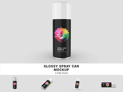 Glossy Spray Can Mockup