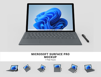 Microsoft Surface Pro Mockup app mockup branding branding mockup laptop mockup mockup psd psd mockup showcase mockup surface mockup website mockup
