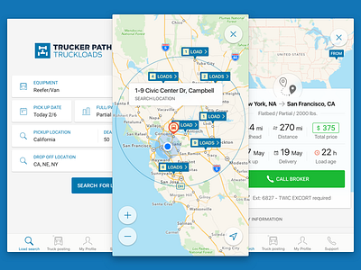 Truckloads brokers loadboard loads map truckerpath trucking truckloads