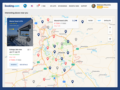 Booking Map Concept booking.com concept redesign web