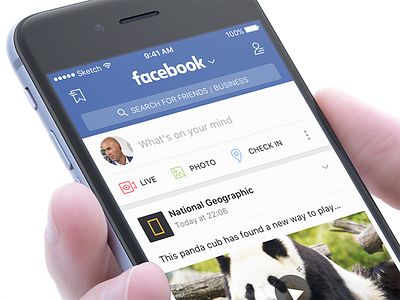 Facebook header concept concept facebook icon icons ios mobile photo pin redesign video