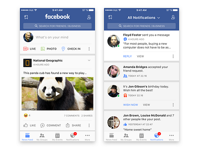 Facebook Notifications concept facebook ios mobile notifications redesign