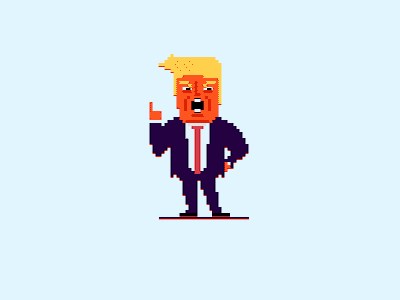 Trump 8bit game illustration trump