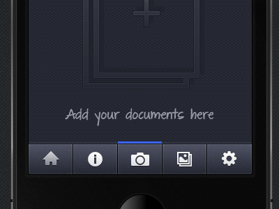 Scanner App about album animation camera ettings glow home illustrator iphone iphone app iphone ui mobile ui placeholder scanner tabbar