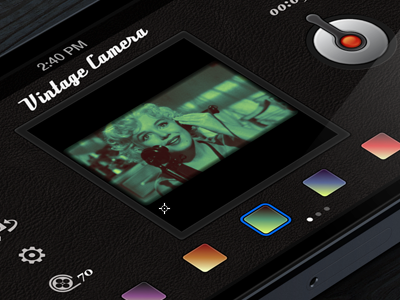 Vintage Camera camera cinema effects film filter filters front view icons iphone movie play settings ui vintage