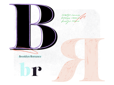 Brooklyn Romance Typography detail illustration procreate stylized typography