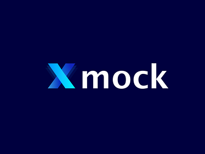 Logotype for Xmock design flat logo typography