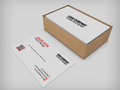 Business Cards in Cardboard Box Mock-Up