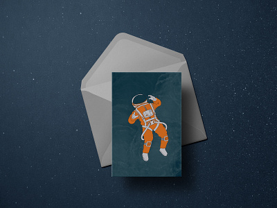 Astronaut Card astronaut cards design illustration postcard space spaceman vector