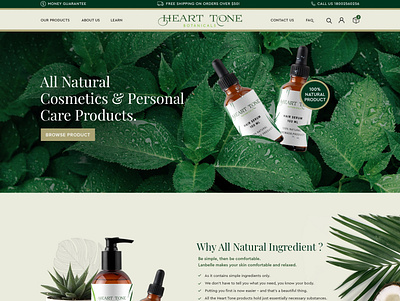 Botanical Natural Products Website design ui