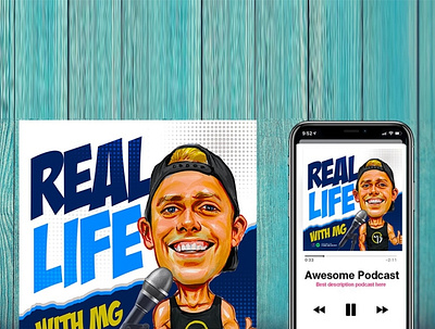 Podcast Design for Real Life with MG branding creative design graphic design