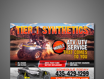 Post Card Design for Mobile ATV/UTV Service branding graphic design