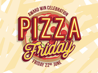 Pizza Friday! illustration logo pizza type