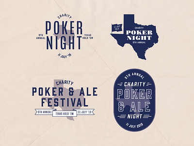Poker Night Logo Explorations badge bbq branding charity night logo poker poker night texas