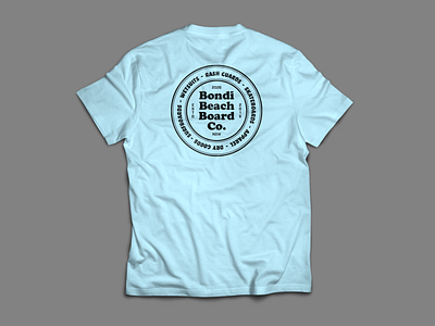 Bondi Beach Board Co T Shirt no.1 apparel design apparel logo apparel mockup bondi branding design logo screen print surf type typography