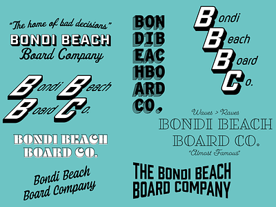 Bondi Beach Board Co. Graphics apparel apparel graphics bondi branding design graphics illustration skate surf type typography