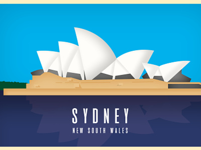 Sydney Opera House Postcard aussie australia design flat design illustration landmark sydney sydney opera house vector