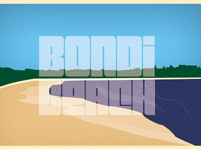 Bondi Beach Postcard australia bondi design illustration postcard scene type vector