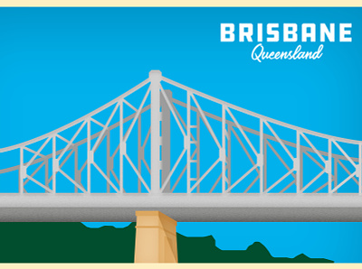 Aussie Postcards pt.3 - Brisbane australia bridge brisbane design illustration postcard typography vector