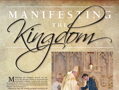 Manifesting the Kingdom supplement cover design indesign newspapers non profit supplement