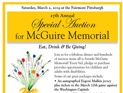McGuire Memorial Benefit Auction advertisement auction benefit design mcguire memorial mcguire memorial newspapers non profit pittsburgh catholic