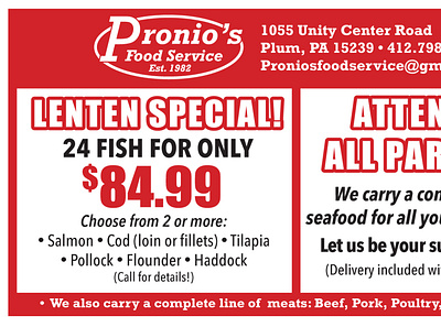 Pronios Food Service advertising design food service newspapers non profit pittsburgh catholic