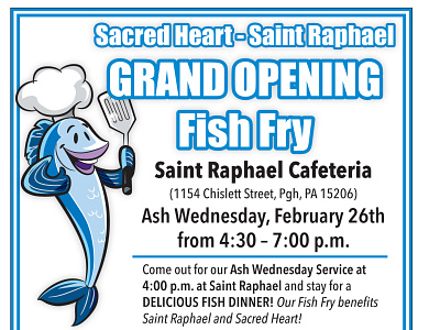 St. Raphael Fish Fry advertising design lent newspapers non profit