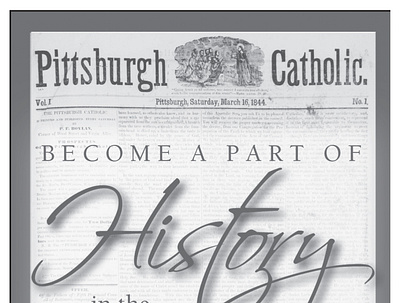 175th Anniversary Promo ad 175th anniversary design history newspapers non profit pittsburgh catholic