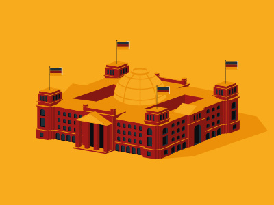 Reichstag berlin building city flag flat germany icon illustration illustrator magazine reichstag vector