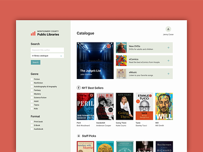 Library Catalogue design ui ux web webpage