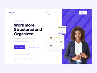 PlanDone ✶ Hero figma hero landingpage landingui saas ui ux web website