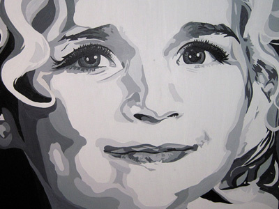Ashlynn acrylic black and white child girl painting portrait