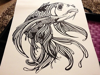 Marisa's Fish animal fish illustration ink