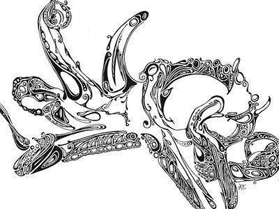 Octopus illustration ink octopus ornate pigma