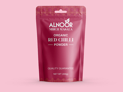 Organic Red Chilli Powder label and Packaging design